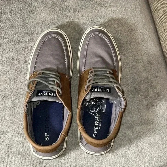 Sperry Gray and Brown Boat Shoes - Picture 2 of 7